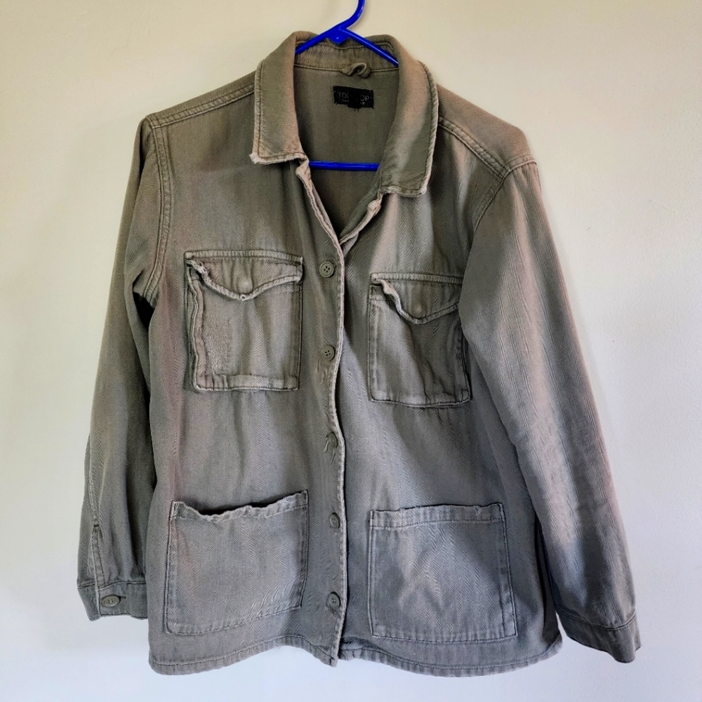 Topshop Olive Green Utility Jacket